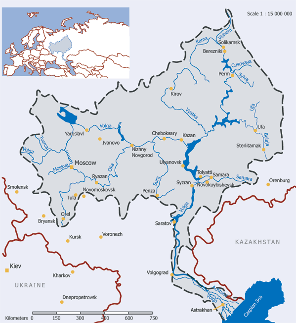 World Map Volga River